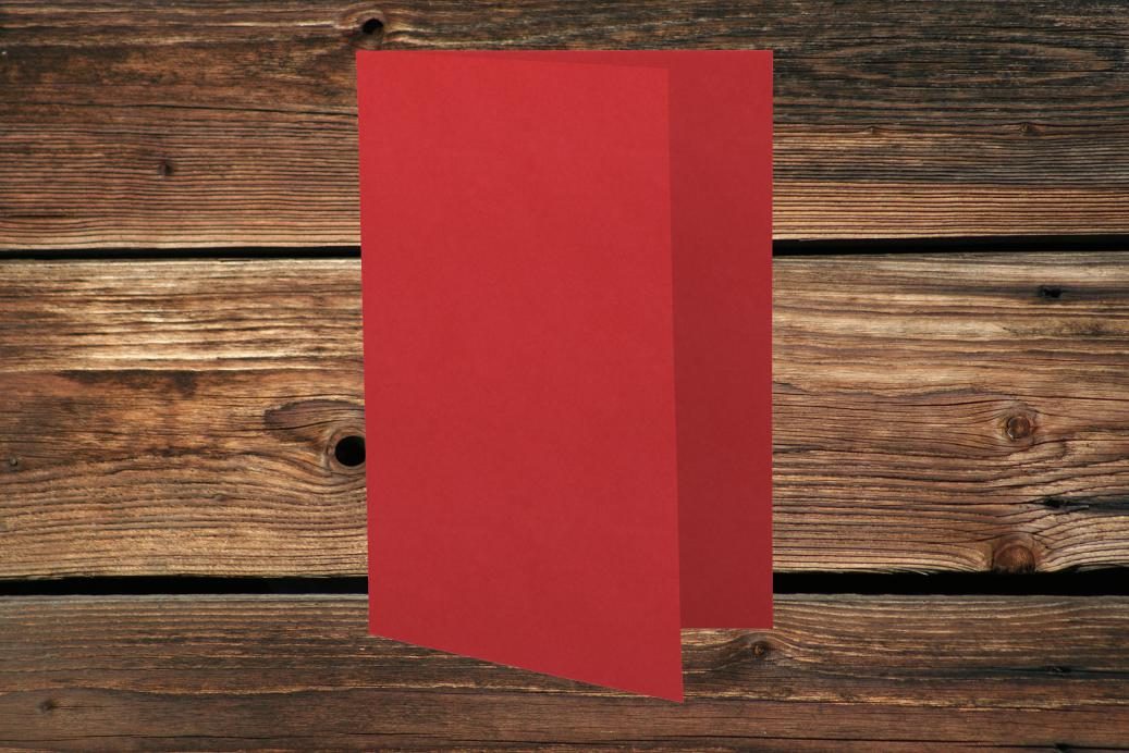 Klappkarten 105/210x210 mm hochdoppelt Rosenrot 230 g/qm